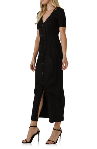 Button Down Knit Maxi Dress