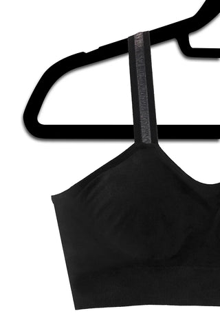 Black Bra With Sheer Straps