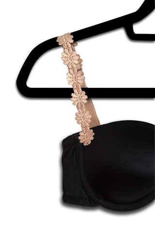 Beige Bra With Beige Flower Straps