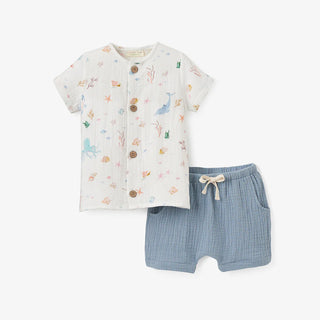 Ocean Adventure Muslin Short Set