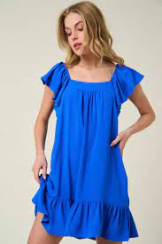 Ruffle Sleeve Mini Dress