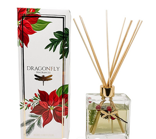 Dragonfly Poinsettia Botanical Diffuser - Noel