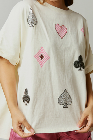 Poker Sequin Patch Tee