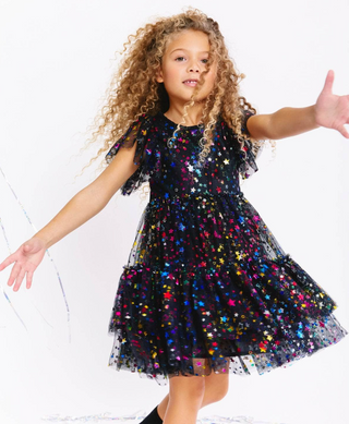 Shining Rainbow Star Tulle Dress