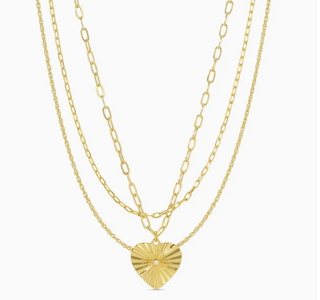 Triple Layer Heart Pendant Necklace