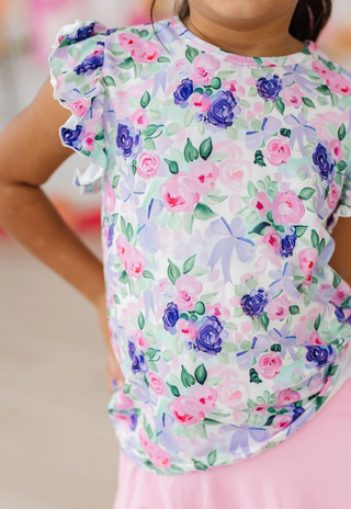 Lavender Love S/S Ruffle Tee