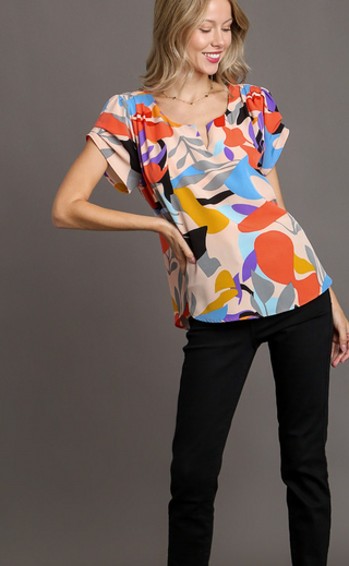 Abstract Peach Blouse