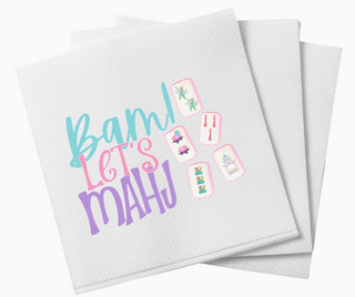 Bam Let's Mahj Mahjong Cocktail Napkins Set of 20