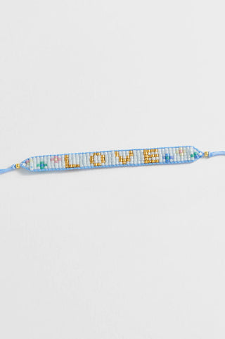 Gold Plated Beaded Cord Love Bracelet