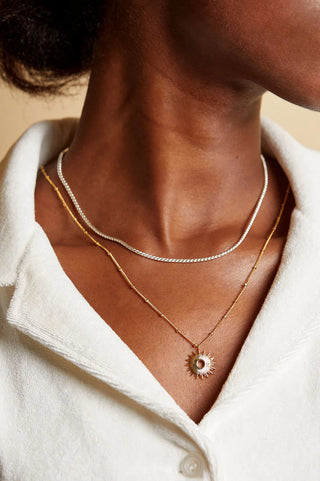 Gold Plated Sunburst Necklace