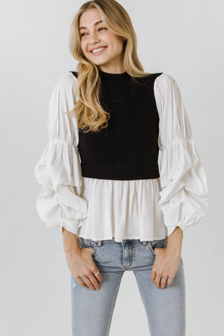 Knit Combo Top