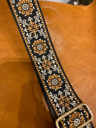 Camel and black Purse Straps