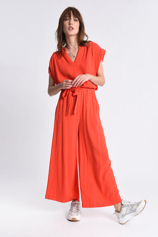 Poppy Colored Woven Top