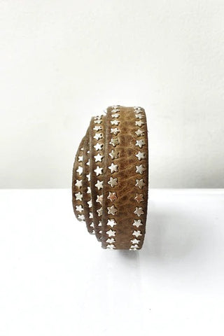 Stina Belt Brown Leather with Stars