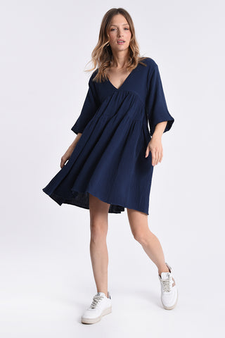 Navy Woven Dress
