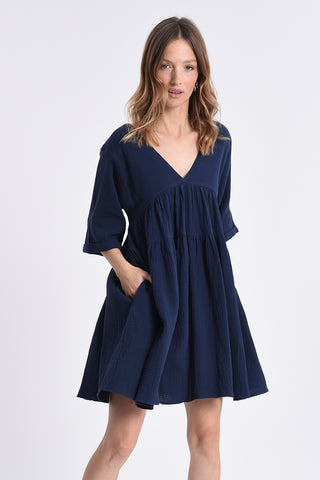 Navy Woven Dress