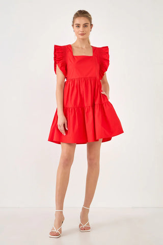 Ruffled Dress with Smocking Detail