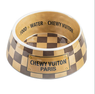 Checker (Brown) Chewy Vuiton Bowl