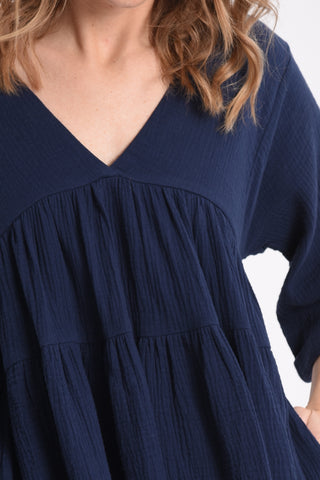 Navy Woven Dress