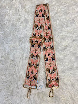 Floral Embroidered Purse Strap