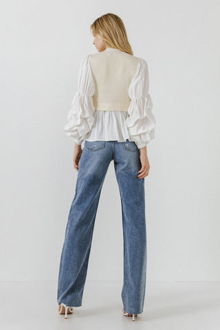 Knit Combo Top