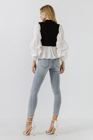 Knit Combo Top
