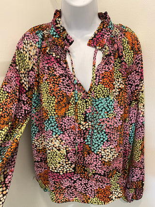Paisley V Neck Chiffon Top