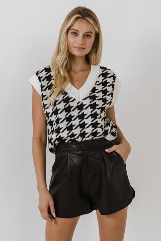 Hounds Tooth Sweater Vest
