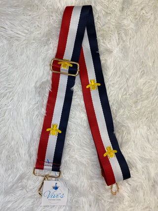 Striped Bee Adjustable Purse Strap